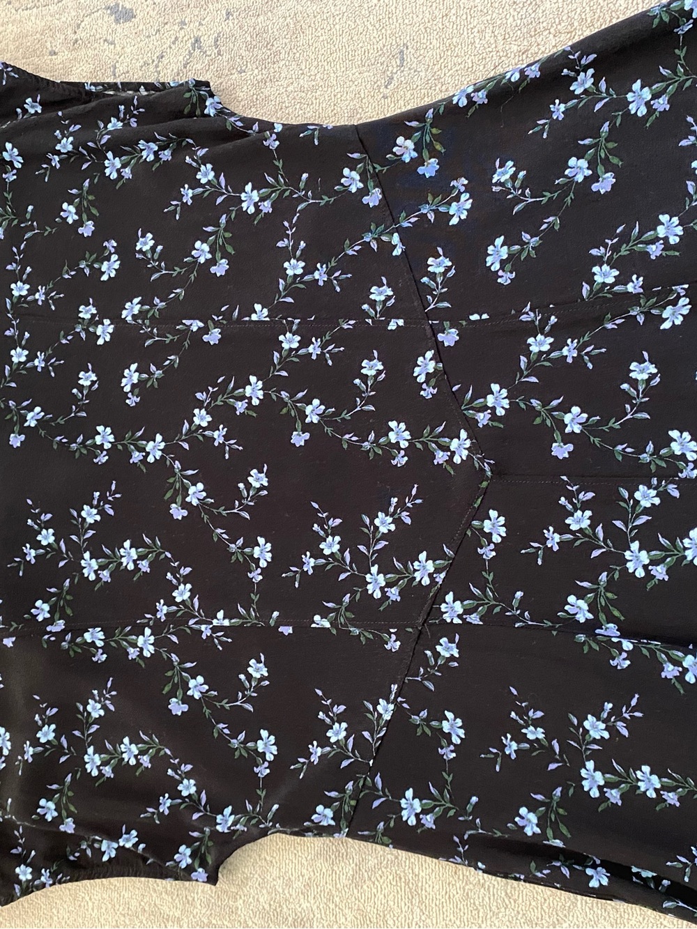 & Other Stories Paris Atelier Floral Maxi Dress 10 Black Blue Button Collar - Picture 10 of 16